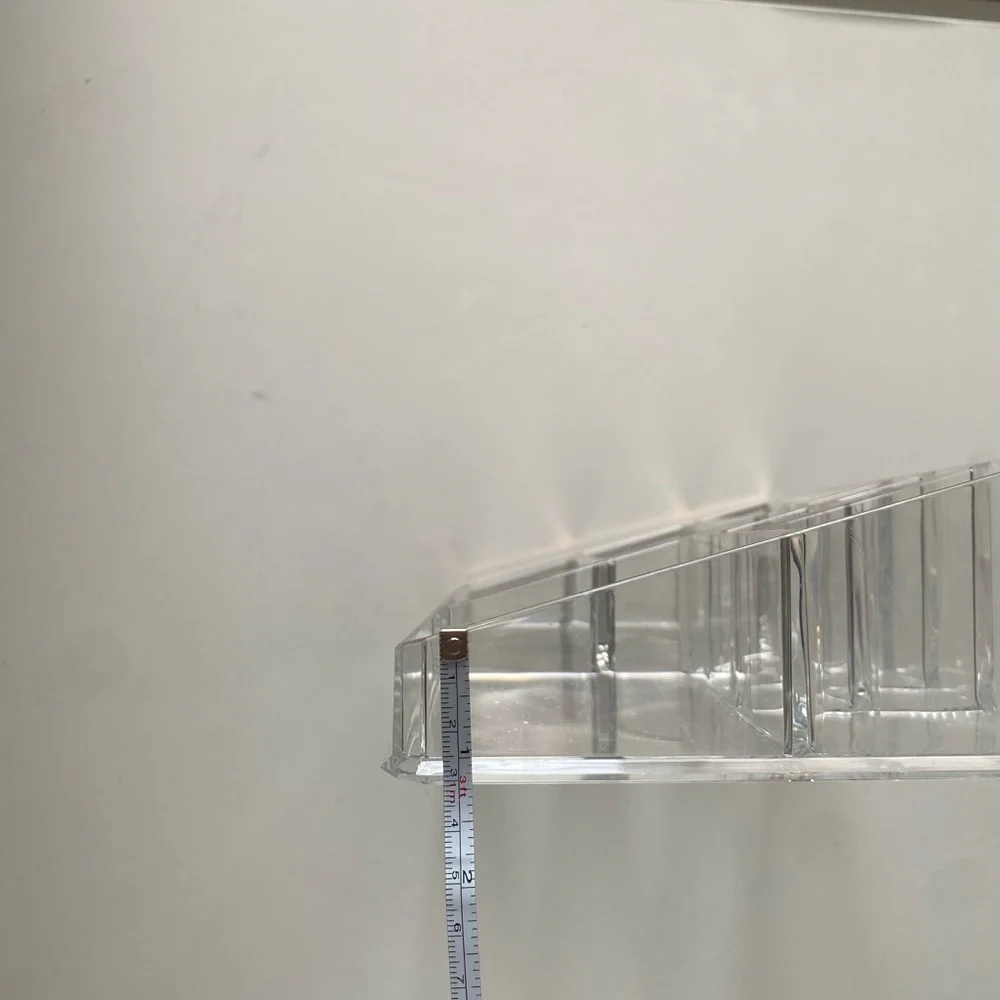 Large Clear Acrylic Makeup or Desk Organizer with Rose Gold Accents 11
